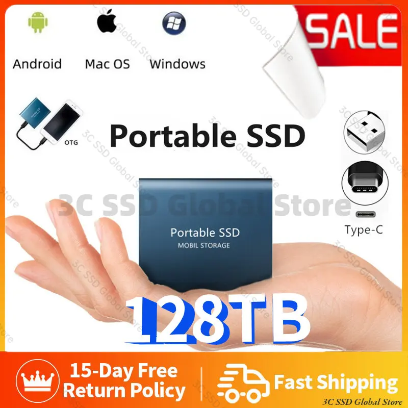 

2023 New External Hard Drive 2TB 4TB 8TB USB3.1 SSD 2.5 Inch Portable SSD High-speed 16TB 32TB 64TB 128TB Hard Disk for Laptop