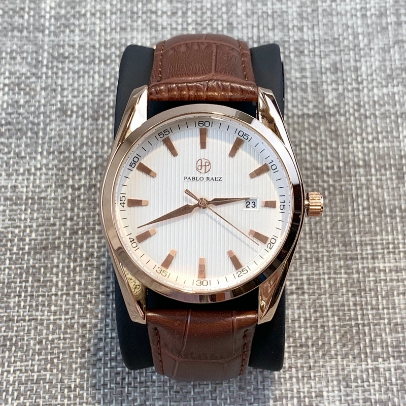 

PABLO RAEZ Wholesale Fashion Man Wristwatch Relogio Masculino Leather Watch High Grade Male Luxury Clock Calendar Business Style