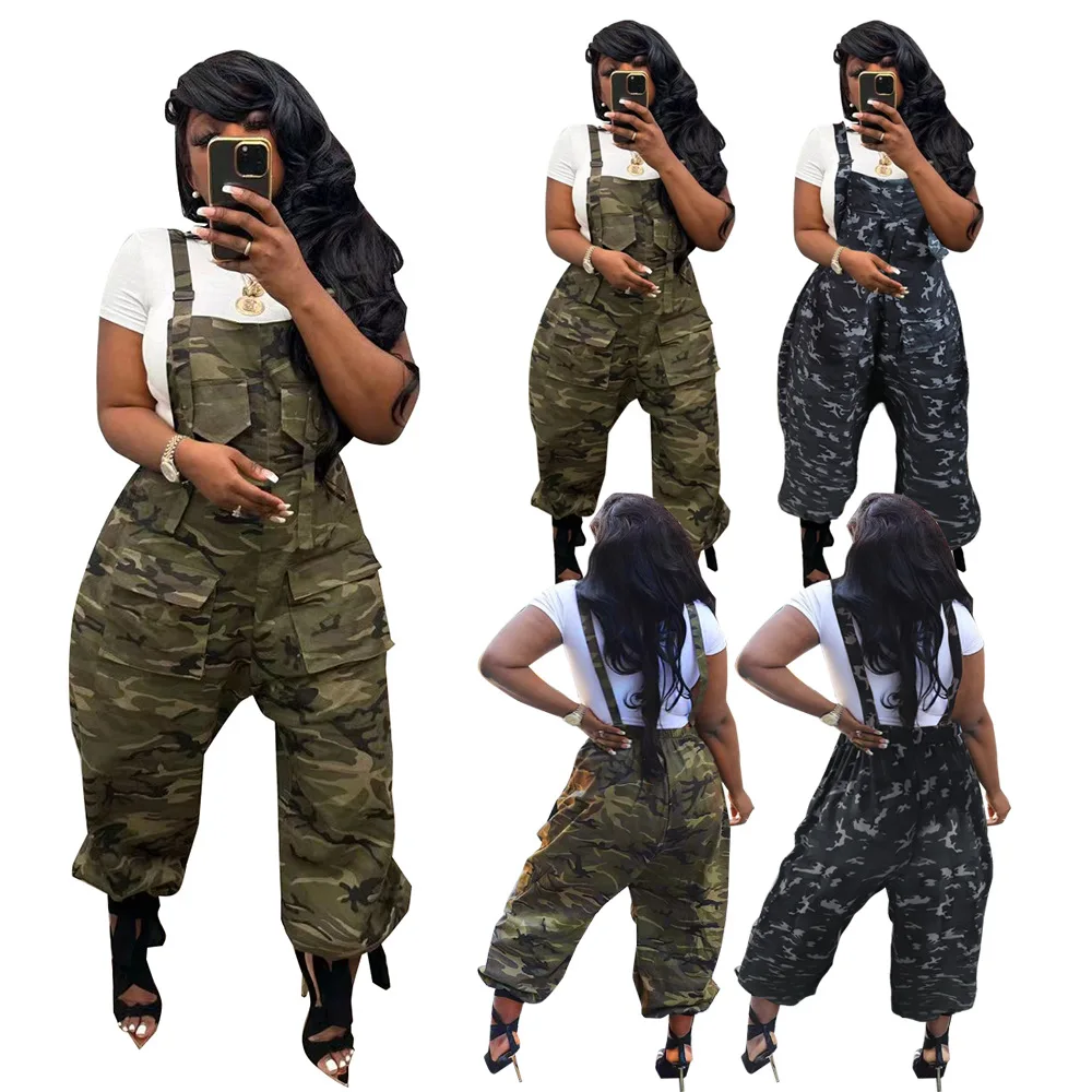 Woman Sleeveless Backless Cargo Jumpsuit camouflage Printed Pocket Punk suspenders Bodysuit S-2XL 2Color
Woman Sleeveless Backless Cargo Jumpsuit camouflage Printed Pocket Punk suspenders Bodysuit S-2XL 2Color