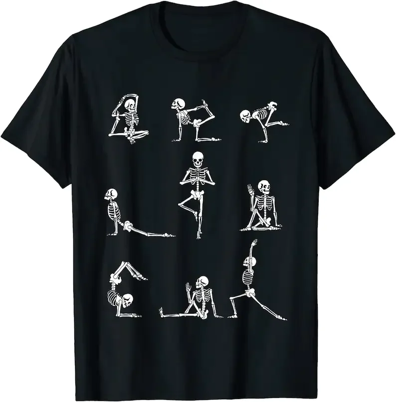 Скелет для занятий йогой, футболка для фанатов йоги
Скелет для занятий йогой, футболка для фанатов йоги