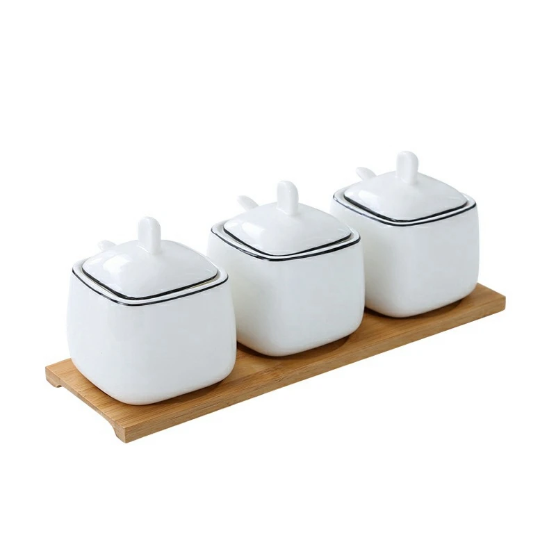 Creative Ceramic Seasoning Can Black Line Square 3 Piece Ceramic Can Seasoning Box Bottle
Creative Ceramic Seasoning Can Black Line Square 3 Piece Ceramic Can Seasoning Box Bottle