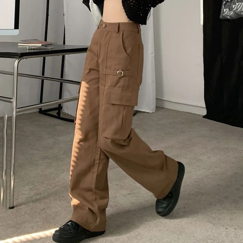 Rimocy 2023 Wide Leg Brown Cargo Pants Women Streetwear High Waisted Straight Pants Woman Punk Hip Hop Baggy Trousers Ladies
Rimocy 2023 Wide Leg Brown Cargo Pants Women Streetwear High Waisted Straight Pants Woman Punk Hip Hop Baggy Trousers Ladies