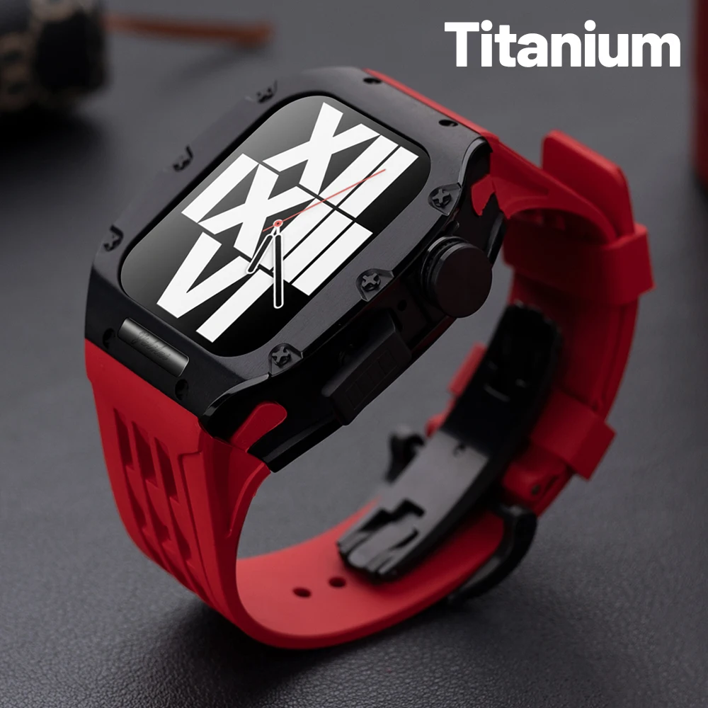 45MM Titanium Alloy Case for Apple Watch 8 7 Metal Case Modification Kit for Iwatch 6 5 Se 4 44mm Rubber Strap Sports Band
45MM Titanium Alloy Case for Apple Watch 8 7 Metal Case Modification Kit for Iwatch 6 5 Se 4 44mm Rubber Strap Sports Band