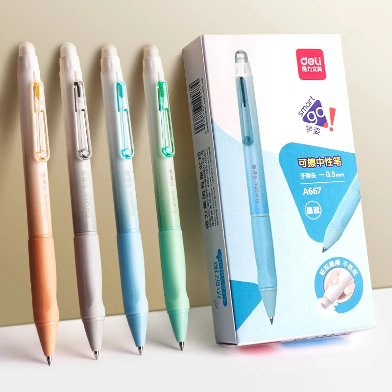 Deli Cute Erasable Bullet Gel Pens School Office Writing Tools Kawai Telescopic Neutral Pen Stationery Gift 0.5mm Black Blue Ink
Deli Cute Erasable Bullet Gel Pens School Office Writing Tools Kawai Telescopic Neutral Pen Stationery Gift 0.5mm Black Blue Ink
