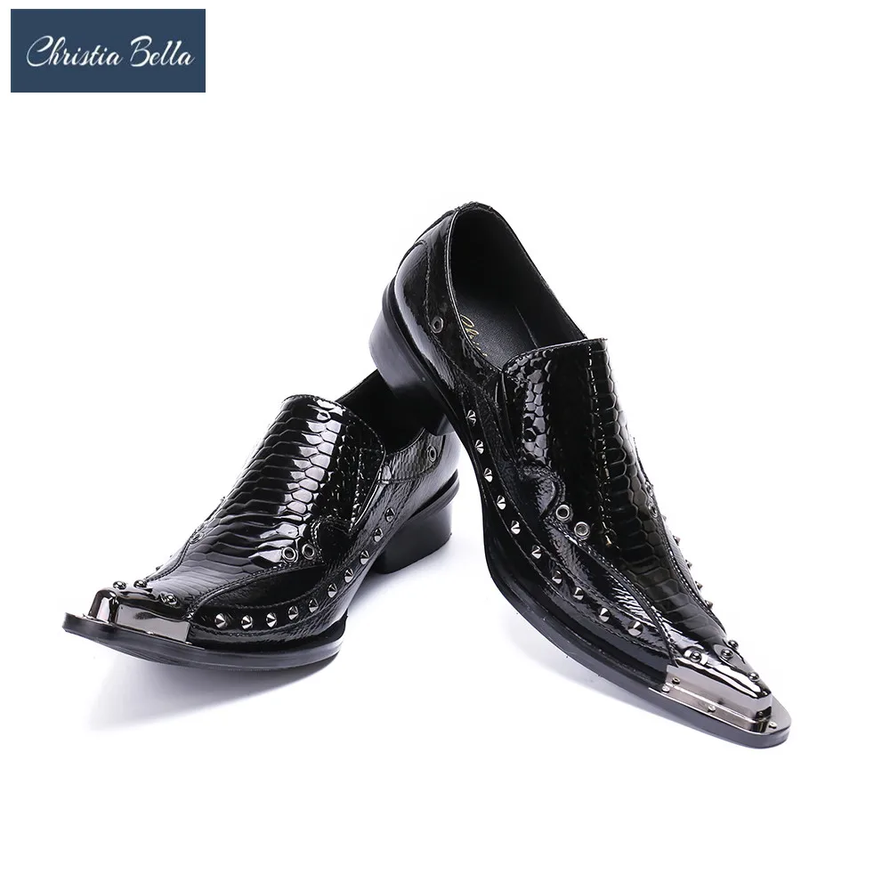 Christia Bella Fashion Rivets Black Genuine Leather Shoes for Men Pointed Toe Business Party Men Oxford Shoes Mens Formal Shoes
Christia Bella Fashion Rivets Black Genuine Leather Shoes for Men Pointed Toe Business Party Men Oxford Shoes Mens Formal Shoes