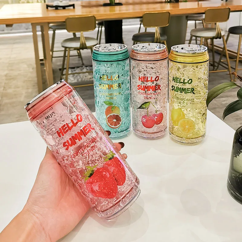 Summer 350ml Pop Cans Cup Keep-Cold Soda Bottle with Lids Juice Milk Drink Water Bottles Double Layer Refrigeration Kawaii Cups 
Summer 350ml Pop Cans Cup Keep-Cold Soda Bottle with Lids Juice Milk Drink Water Bottles Double Layer Refrigeration Kawaii Cups