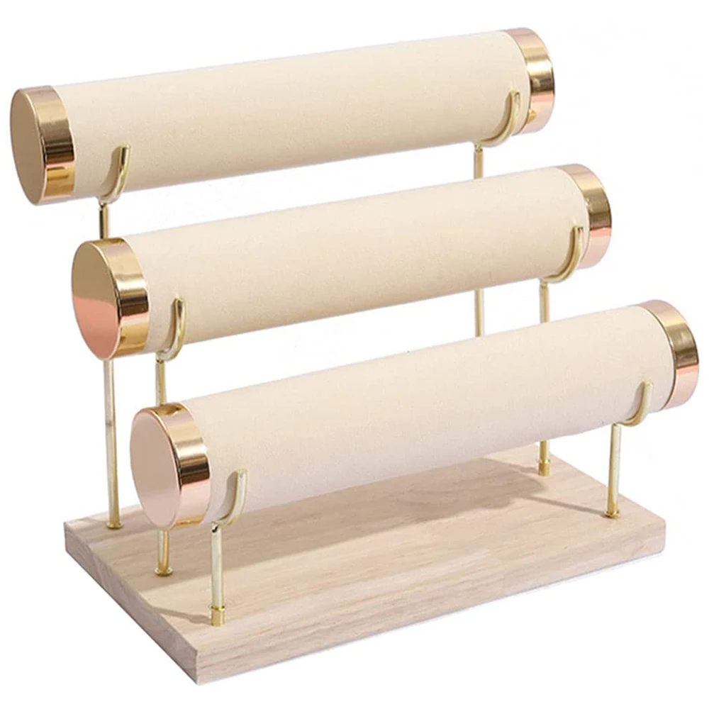 Detachable Bracelet Holder, Three Tier Racks Jewelry Display Stand, Stylish Velvet Wrist Watch Organizer, Beige
Detachable Bracelet Holder, Three Tier Racks Jewelry Display Stand, Stylish Velvet Wrist Watch Organizer, Beige
