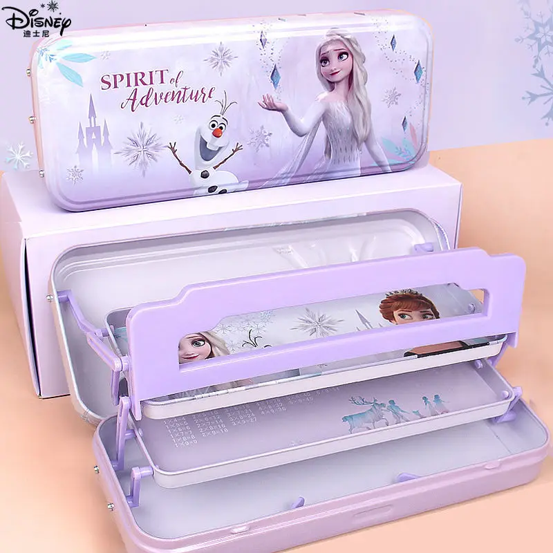 Disney Iron Pencil Box Stationery Box Three-Layer Bookends Frozen Elsa Pupil Kawaii Princess Children's Scholastic for Girl Kids
Disney Iron Pencil Box Stationery Box Three-Layer Bookends Frozen Elsa Pupil Kawaii Princess Children's Scholastic for Girl Kids