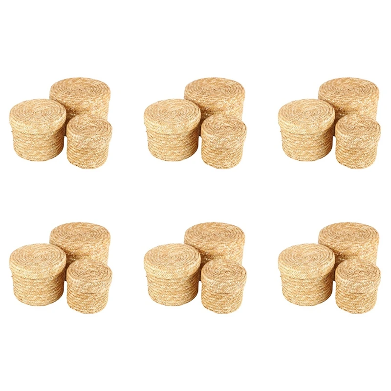 18 Pcs Handmade Straw Woven Storage Basket With Lid Snack Organizer Storage Box Laundry Rattan Storage Flower Basket
18 Pcs Handmade Straw Woven Storage Basket With Lid Snack Organizer Storage Box Laundry Rattan Storage Flower Basket