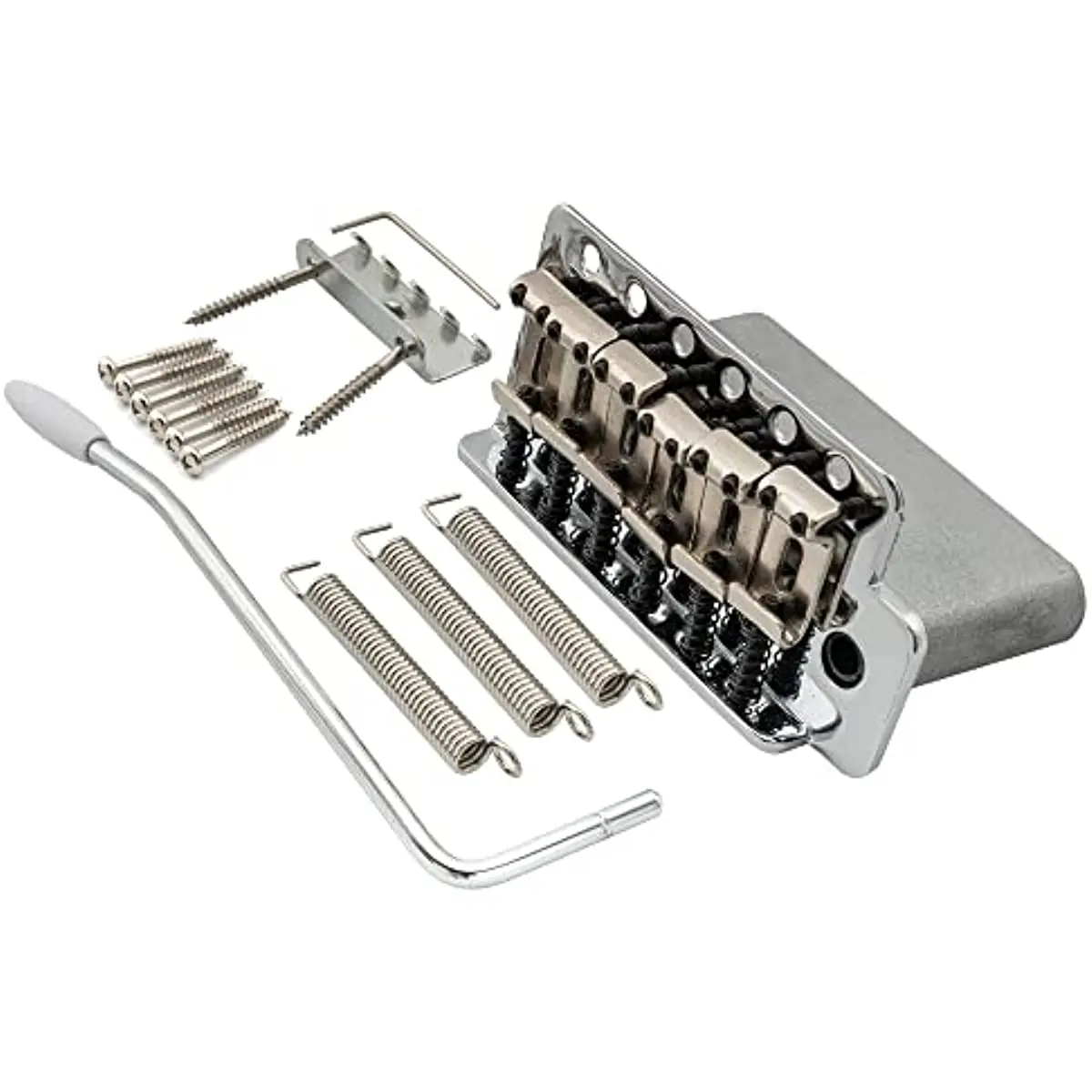 Wilkinson Vintage Style Full Block ST Guitar Tremolo Bridge 52.5mm Pop-In Arm 6 Screws for FD Strat, Chrome 
Wilkinson Vintage Style Full Block ST Guitar Tremolo Bridge 52.5mm Pop-In Arm 6 Screws for FD Strat, Chrome
