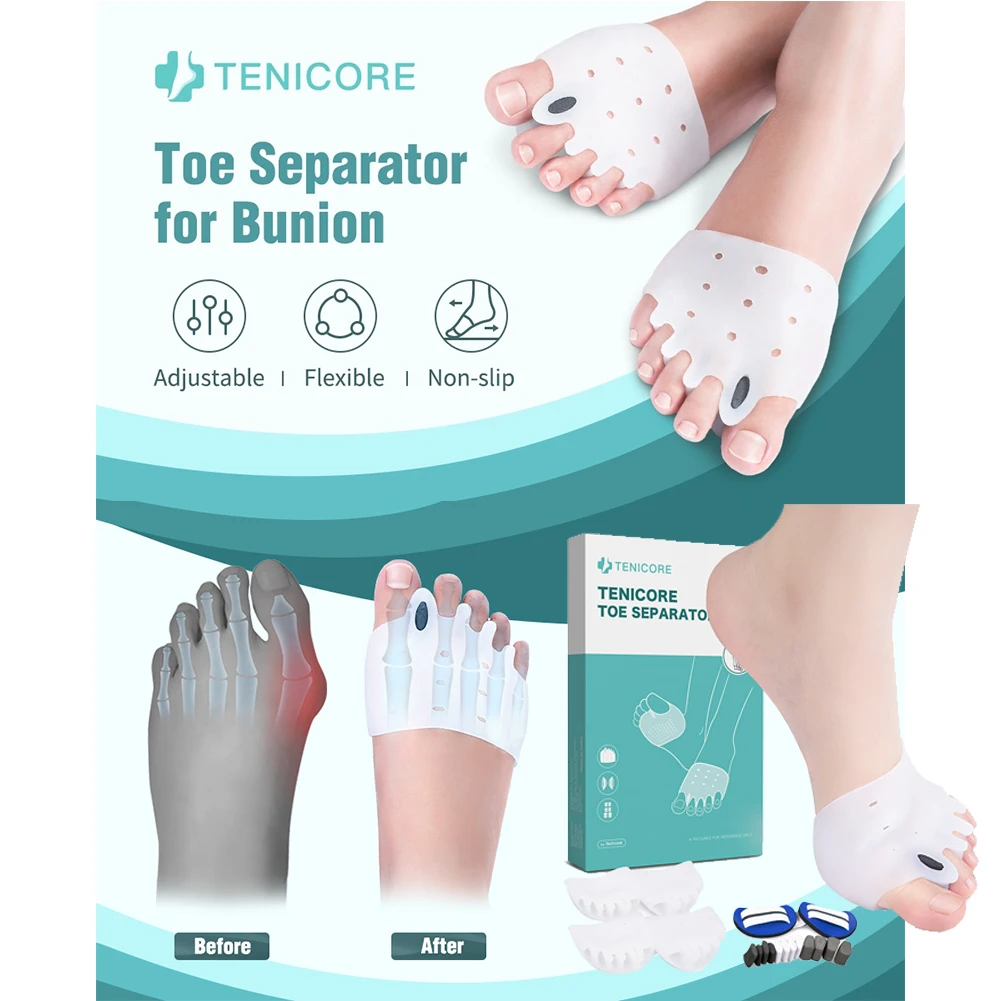Foot Bunion Correctors Toe Separators with 6 Pairs Adjustable Spacer Silicone Foot Eversion Adjuster Feet Thumb Immobilizer
Foot Bunion Correctors Toe Separators with 6 Pairs Adjustable Spacer Silicone Foot Eversion Adjuster Feet Thumb Immobilizer