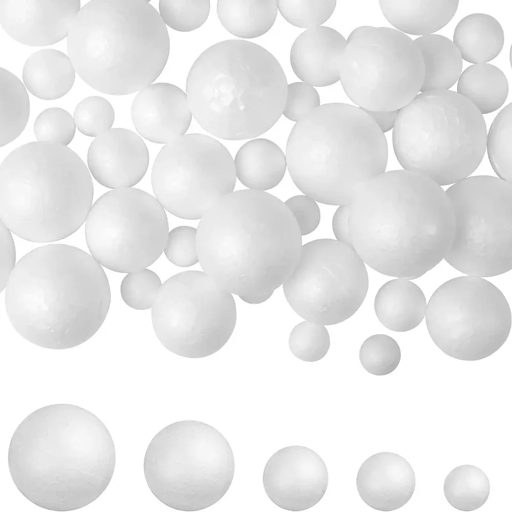White Polystyrene Balls, 60 PCS White Foam Balls 5 Sizes 2-5cm Styrofoam Balls for DIY Crafts, School Supplies, and Party Decor
White Polystyrene Balls, 60 PCS White Foam Balls 5 Sizes 2-5cm Styrofoam Balls for DIY Crafts, School Supplies, and Party Decor