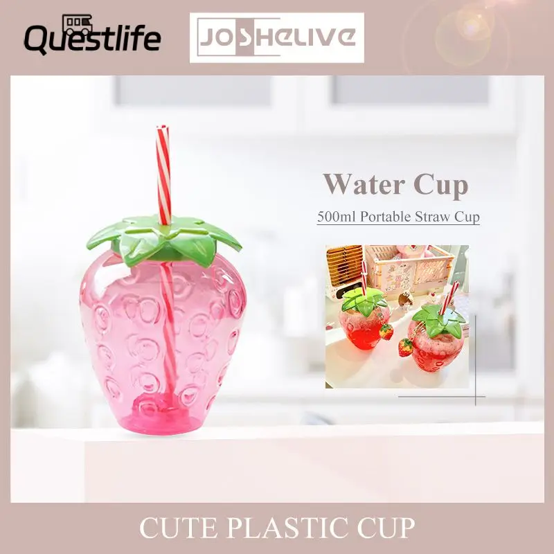 500ml Cartoon Strawberry Straw Cup Plastic Cup Portable Water Bottle Pendant Milk Coffee Straw Cup For Home Drinkware
500ml Cartoon Strawberry Straw Cup Plastic Cup Portable Water Bottle Pendant Milk Coffee Straw Cup For Home Drinkware