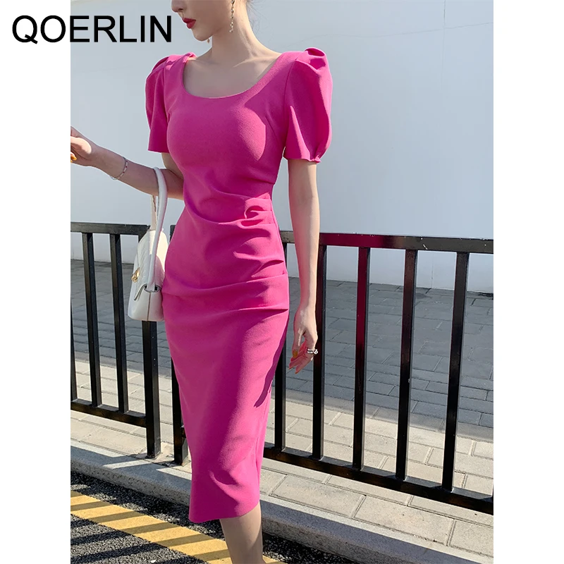 QOERLIN Fuchsia Dresses Evening Party Split Summer 2022 New Square Collar Puff Sleeve Slim Fit Dress Women Short Sleeve Vestidos
QOERLIN Fuchsia Dresses Evening Party Split Summer 2022 New Square Collar Puff Sleeve Slim Fit Dress Women Short Sleeve Vestidos