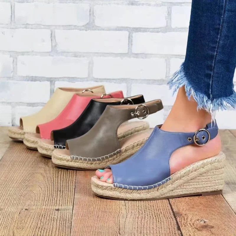 Stylish Wedge Heeled Large Hemp Rope Sandals Summer New High Heel Fish Mouth Strap Women's Shoes
Stylish Wedge Heeled Large Hemp Rope Sandals Summer New High Heel Fish Mouth Strap Women's Shoes
