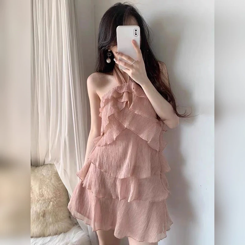 Женское модное корейское Пышное Платье с оборками, Новинка лета 2022, Свободный Топ на одно плечо с лямкой на шее в стиле ретро, свежее шифонов...
Женское модное корейское Пышное Платье с оборками, Новинка лета 2022, Свободный Топ на одно плечо с лямкой на шее в стиле ретро, свежее шифонов...