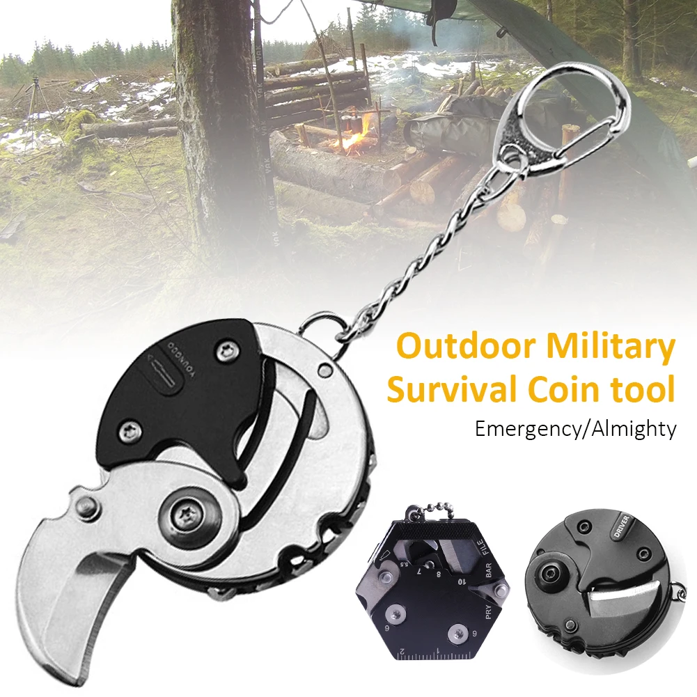 New Mini Keychain Knife Multi-Function Coin/Hexagon Shape Folding Pocket Knife with Wrench Corkscrew Scale for Camping Hiking
New Mini Keychain Knife Multi-Function Coin/Hexagon Shape Folding Pocket Knife with Wrench Corkscrew Scale for Camping Hiking