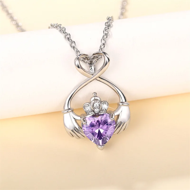 New Personalized Design Pendant Necklace Women's Anniversary Accessories, Heart Shaped Purple Zirconia Unique Mother's Day Gift
New Personalized Design Pendant Necklace Women's Anniversary Accessories, Heart Shaped Purple Zirconia Unique Mother's Day Gift