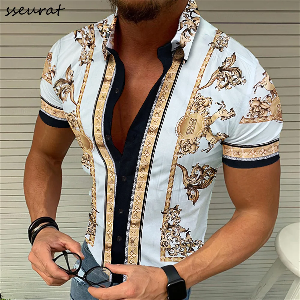 Мужская рубашка в стиле ретро SSEURAT, однобортная рубашка в европейском и американском стиле с короткими рукавами и принтом, лето 2022
Мужская рубашка в стиле ретро SSEURAT, однобортная рубашка в европейском и американском стиле с короткими рукавами и принтом, лето 2022