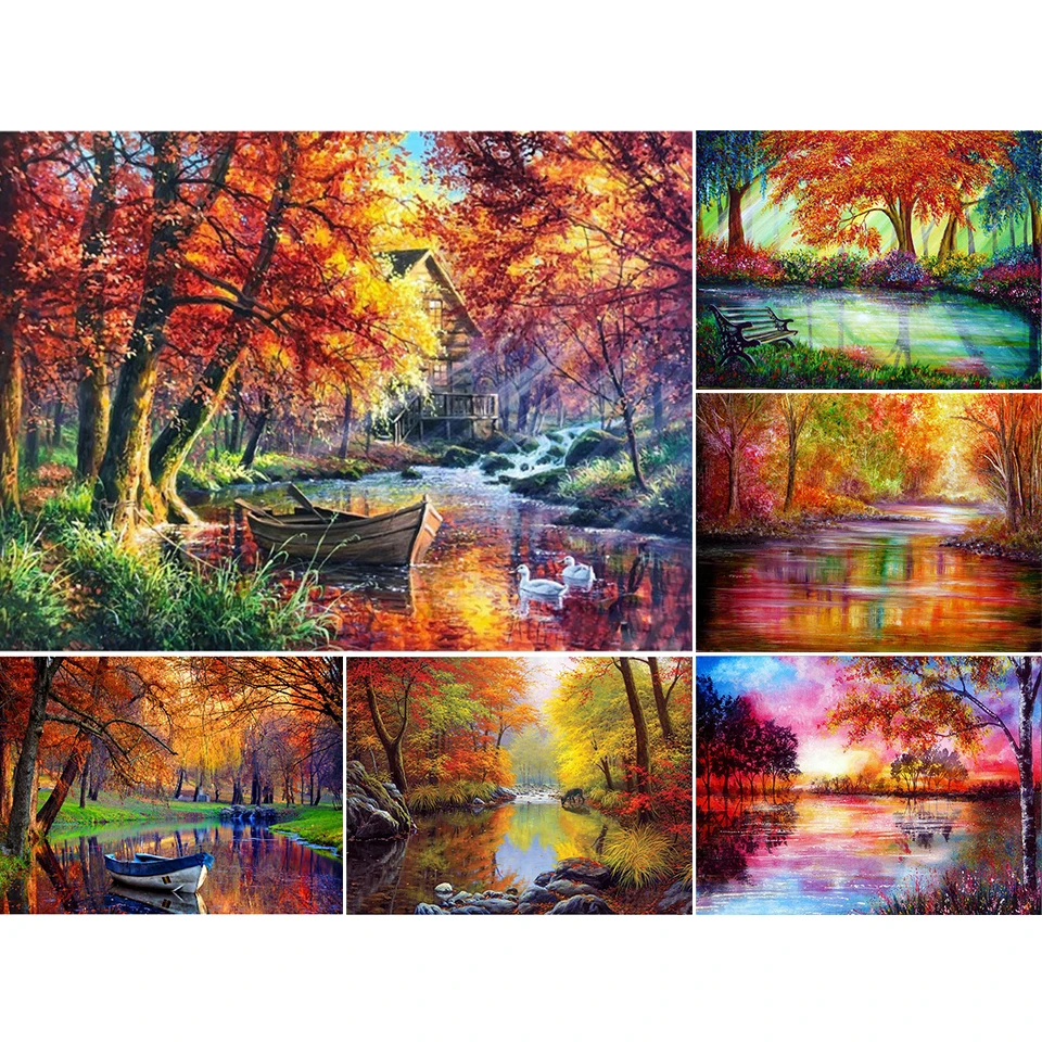 DIY 5D Diamond Painting Autumn Forest Cross Stitch Set Embroidery Landscape Rhinestone Living Room Bedroom Decorative Picture
DIY 5D Diamond Painting Autumn Forest Cross Stitch Set Embroidery Landscape Rhinestone Living Room Bedroom Decorative Picture