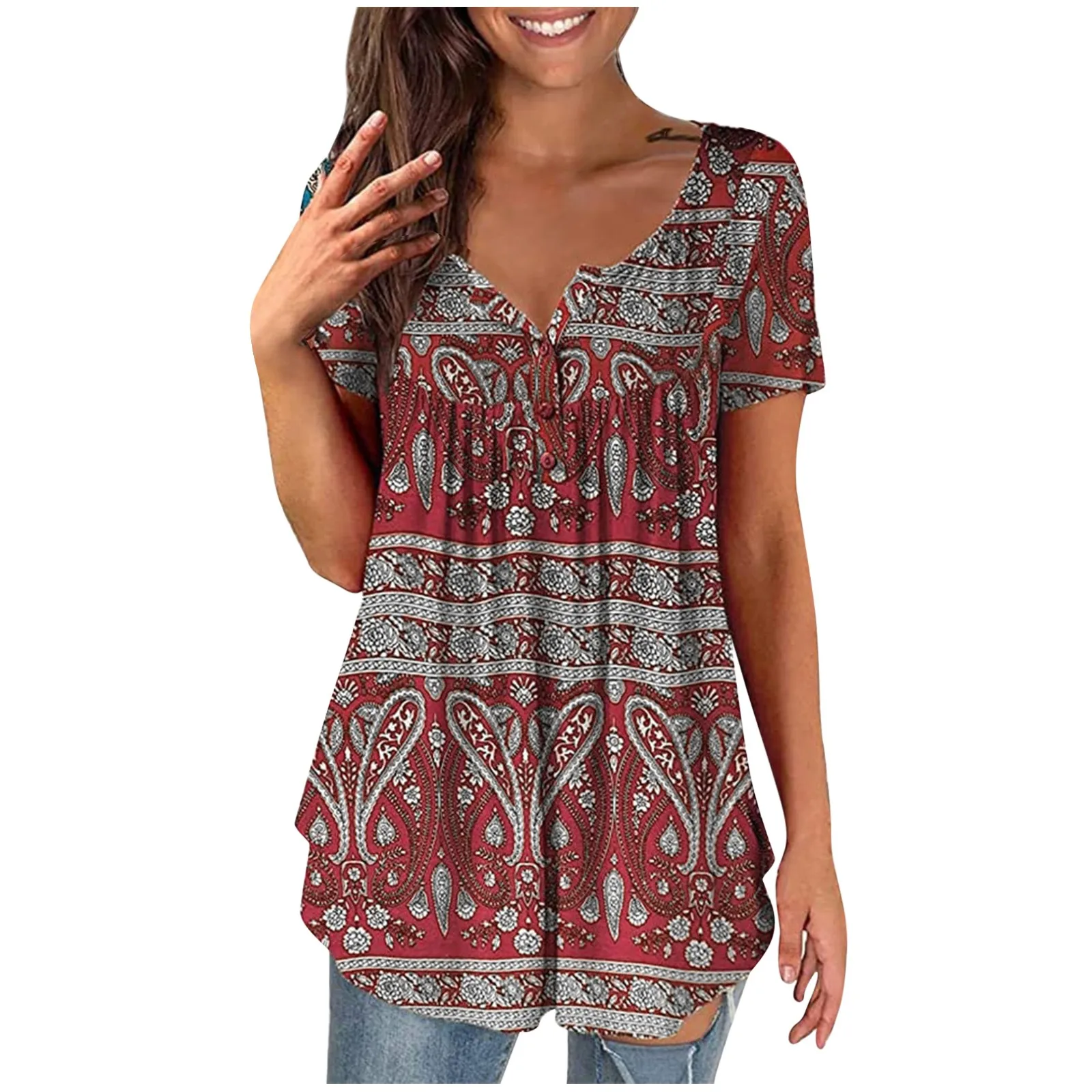 Летние женские креативные футболки 2021, пикантная Повседневная Блузка с U-образным вырезом и цветным принтом, с коротким рукавом и складками,...
Летние женские креативные футболки 2021, пикантная Повседневная Блузка с U-образным вырезом и цветным принтом, с коротким рукавом и складками,...