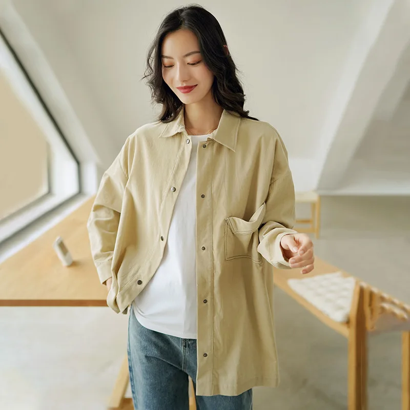 Leisure Long Sleeve Corduroy Loose Shirt Women Vintage Harjauku Streetwear Irregular Blouse Elegant Top Female Single-Breasted
Leisure Long Sleeve Corduroy Loose Shirt Women Vintage Harjauku Streetwear Irregular Blouse Elegant Top Female Single-Breasted