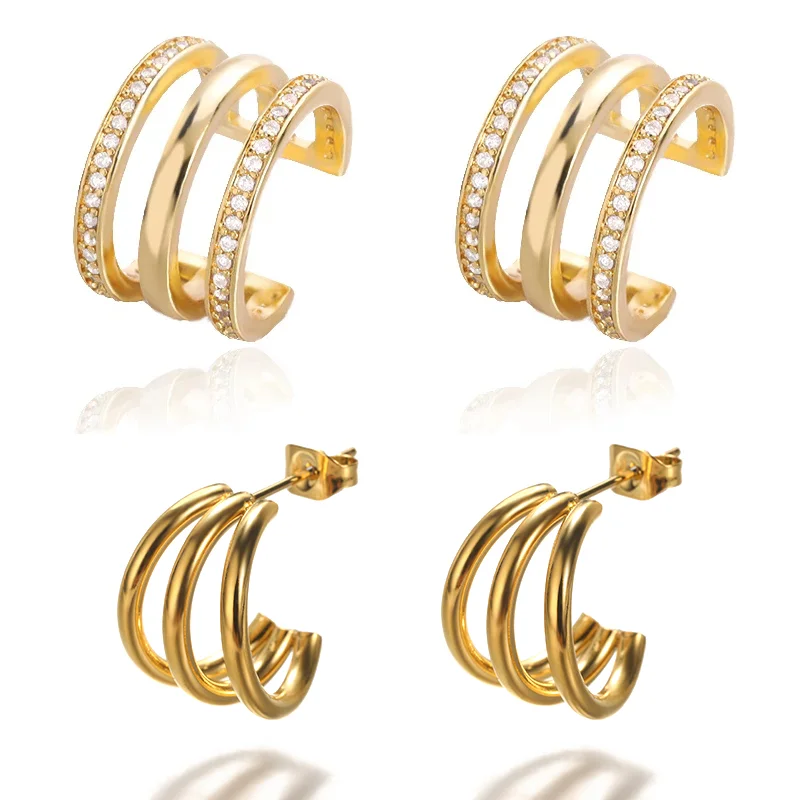 

Fashion Fine Crystal Clip Earrings For Women Zircon Earing Without Hole Jewelry Fake Earrings Single Ear Bone Clip Earings BFF