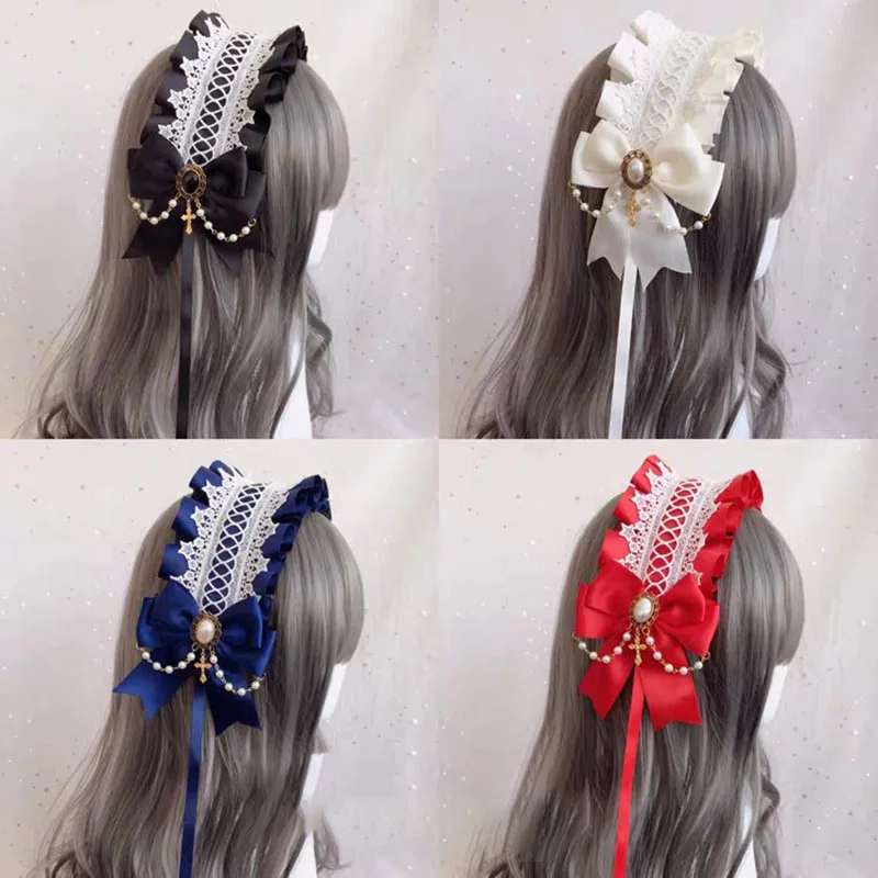 Lolita headdress Japanese style dark sweet hair accessories Maid headband Gothic
Lolita headdress Japanese style dark sweet hair accessories Maid headband Gothic
