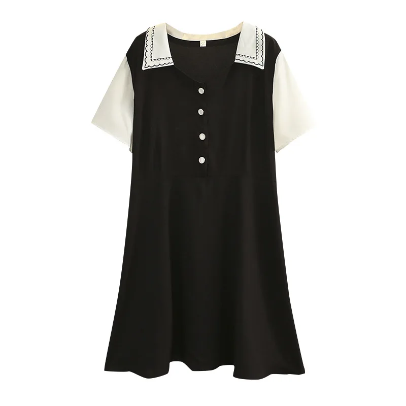 Plus Size Dresses For Women Clothing Fashion Chiffon Contrast Color Dress Sweet V-Neck Short Sleeve Curve Dress Summer 2022
Plus Size Dresses For Women Clothing Fashion Chiffon Contrast Color Dress Sweet V-Neck Short Sleeve Curve Dress Summer 2022