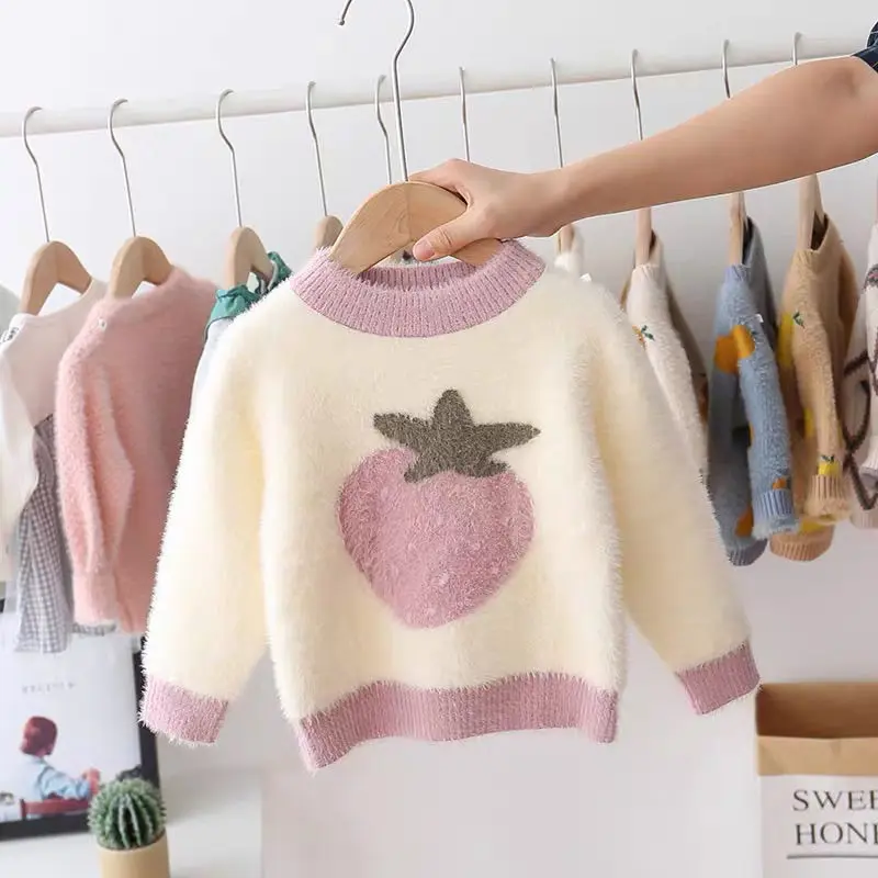 Girls Autumn Winter Mink Fleece Sweater Baby Bottoming Shirt Children Knitted Pullover Fashion Long-sleeved Sweater Clothes
Girls Autumn Winter Mink Fleece Sweater Baby Bottoming Shirt Children Knitted Pullover Fashion Long-sleeved Sweater Clothes