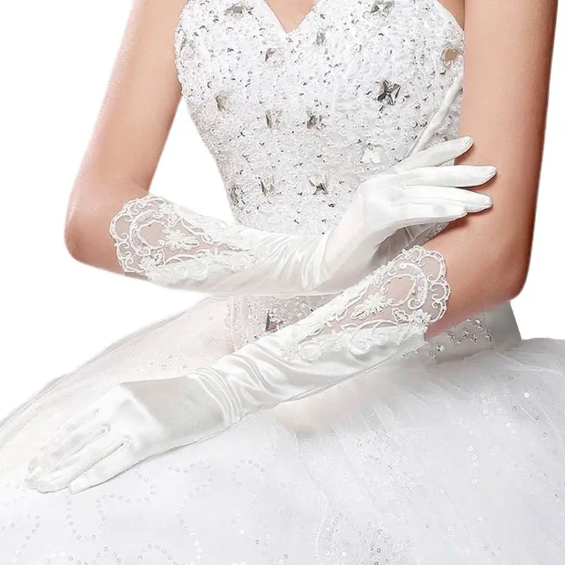 Bride Full Finger Long White Gloves Fashion Wedding Dress Accessories Lace Glove Party Cosplay Props
Bride Full Finger Long White Gloves Fashion Wedding Dress Accessories Lace Glove Party Cosplay Props