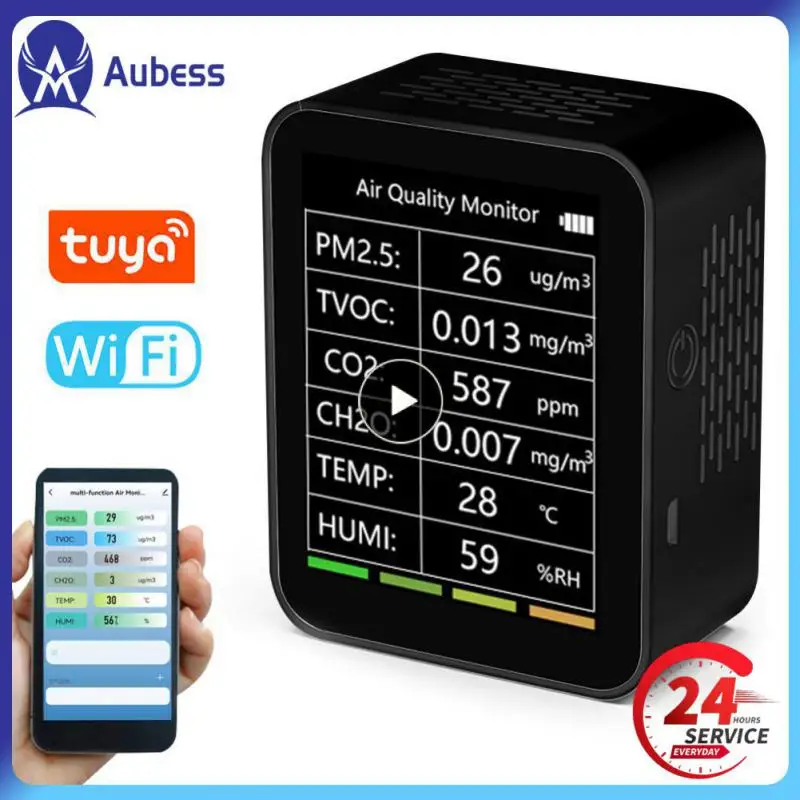 Tuya Wifi Air Quality Detector Multifunctional Detector Temperature Humidity Detector Tuya Wifi Smart Remote Monitor 6 In 1
Tuya Wifi Air Quality Detector Multifunctional Detector Temperature Humidity Detector Tuya Wifi Smart Remote Monitor 6 In 1