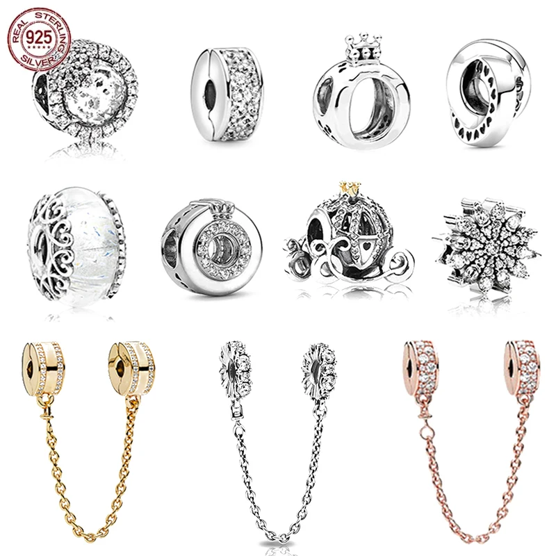 Classic Fashion 925 Sterling Silver Crown Safety Chain Pendant Beads for Original Pandora Bracelets DIY Women's Jewelry
Classic Fashion 925 Sterling Silver Crown Safety Chain Pendant Beads for Original Pandora Bracelets DIY Women's Jewelry