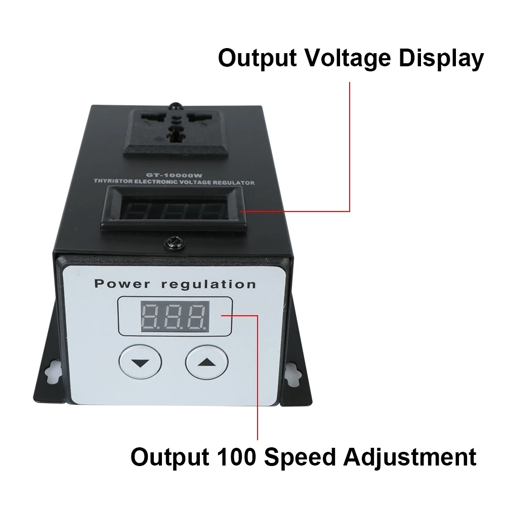 

Электронный регулятор напряжения SCR, 220 В переменного тока, 10000 Вт, диммер, термостат, регулировка температуры и скорости