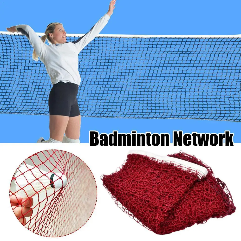 

Стандартная сетка для бадминтона 6,1 м, портативный инструмент для легкой настройки, сетка для тенниса и волейбола для пляжа, сада, тренировочная красная спортивная сетка для улицы