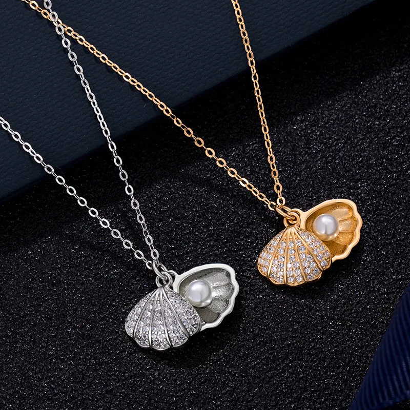 Creative Shell Pearl Pendant Necklace for Women Inlaid White Zircon Necklace Party Birthday Gift Charm Jewelry Collar De Mujer
Creative Shell Pearl Pendant Necklace for Women Inlaid White Zircon Necklace Party Birthday Gift Charm Jewelry Collar De Mujer