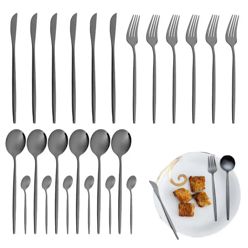 Kitchen Cutlery Set Stainless Steel Cutlery Set For 6 People Simple And Elegant Cutlery Accessory For Lunch Dinner Coffee Tea
Kitchen Cutlery Set Stainless Steel Cutlery Set For 6 People Simple And Elegant Cutlery Accessory For Lunch Dinner Coffee Tea