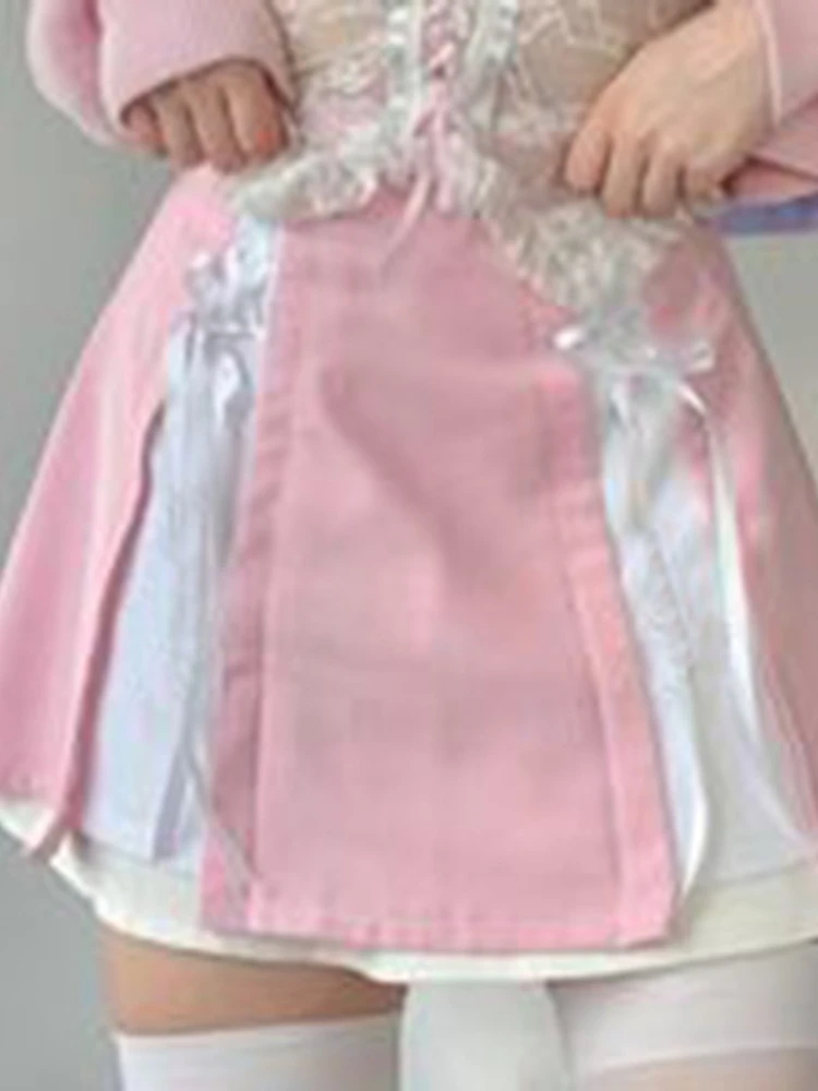 Y2k Pink Pleated Skirts Bow Cute Sweet Mini Skirts Prepply Grunge Fairycore Women Cosplay Skirts Korean Summer Party 
Y2k Pink Pleated Skirts Bow Cute Sweet Mini Skirts Prepply Grunge Fairycore Women Cosplay Skirts Korean Summer Party