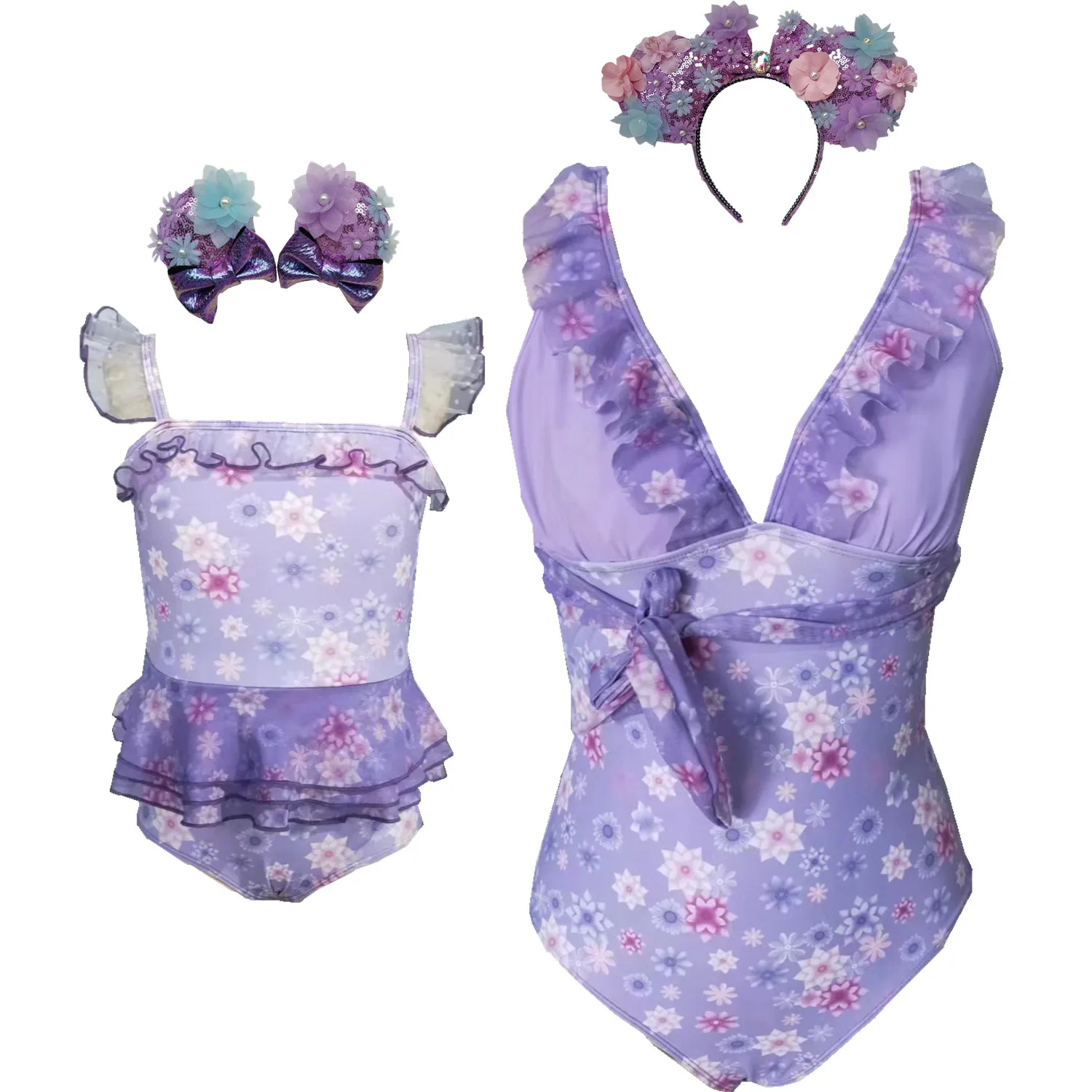 Girls Encanto Madrigal Isabel Cosplay Swimsuit Family Matching Swimwear Costume Mom and Me Princess Mirabel Costume Isabela 
Girls Encanto Madrigal Isabel Cosplay Swimsuit Family Matching Swimwear Costume Mom and Me Princess Mirabel Costume Isabela