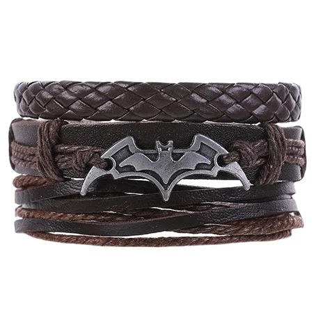 WANGAIYAO new fashion retro bat three-piece couple bracelet personality simple and versatile hand jewelry leather woven bracelet
WANGAIYAO new fashion retro bat three-piece couple bracelet personality simple and versatile hand jewelry leather woven bracelet
