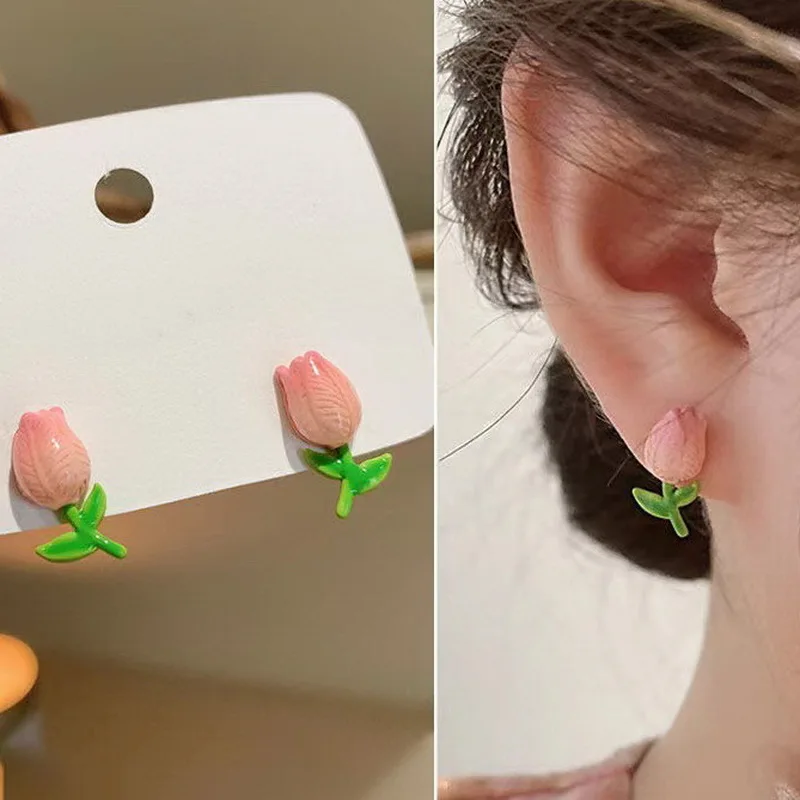 Light Luxury Fresh Pink Tulip Flowers Stud Earrings For Women Korean Imitation Pearl Rose Flower Exquisite Earring Party Jewelry
Light Luxury Fresh Pink Tulip Flowers Stud Earrings For Women Korean Imitation Pearl Rose Flower Exquisite Earring Party Jewelry