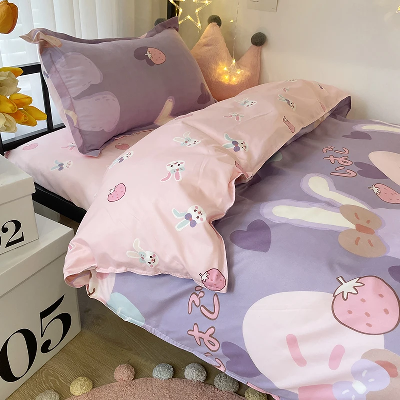 Kawaii Rabbit Printed Bed Linen Floral Duvet Cover Pillowcase Bedding Set Kawaii Bed Sheet Quilt Cover Single Queen King Size
Kawaii Rabbit Printed Bed Linen Floral Duvet Cover Pillowcase Bedding Set Kawaii Bed Sheet Quilt Cover Single Queen King Size
