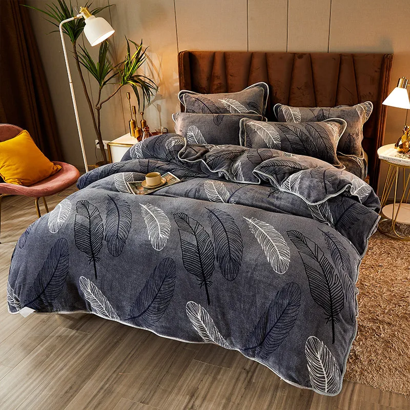 Double Bed Single Bed Bedding Thickened Suede Quilt Cover Bed Sheet Fashionable And Simple
Double Bed Single Bed Bedding Thickened Suede Quilt Cover Bed Sheet Fashionable And Simple