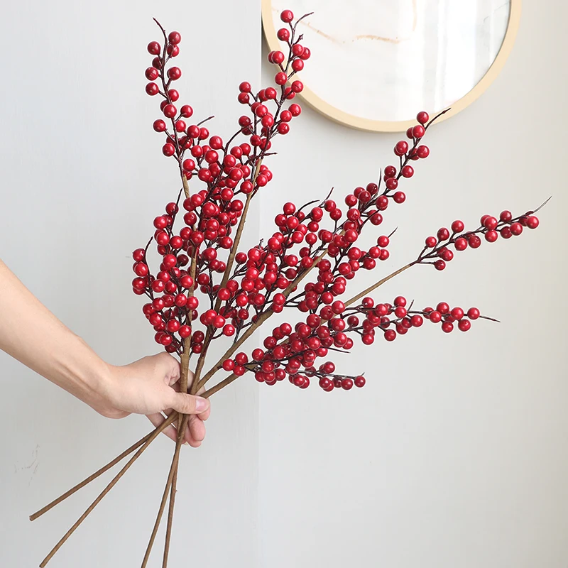 Fake holly berry red berries artificial flower Decoration twigs christmas decoration New year's eve decorations home decor
Fake holly berry red berries artificial flower Decoration twigs christmas decoration New year's eve decorations home decor