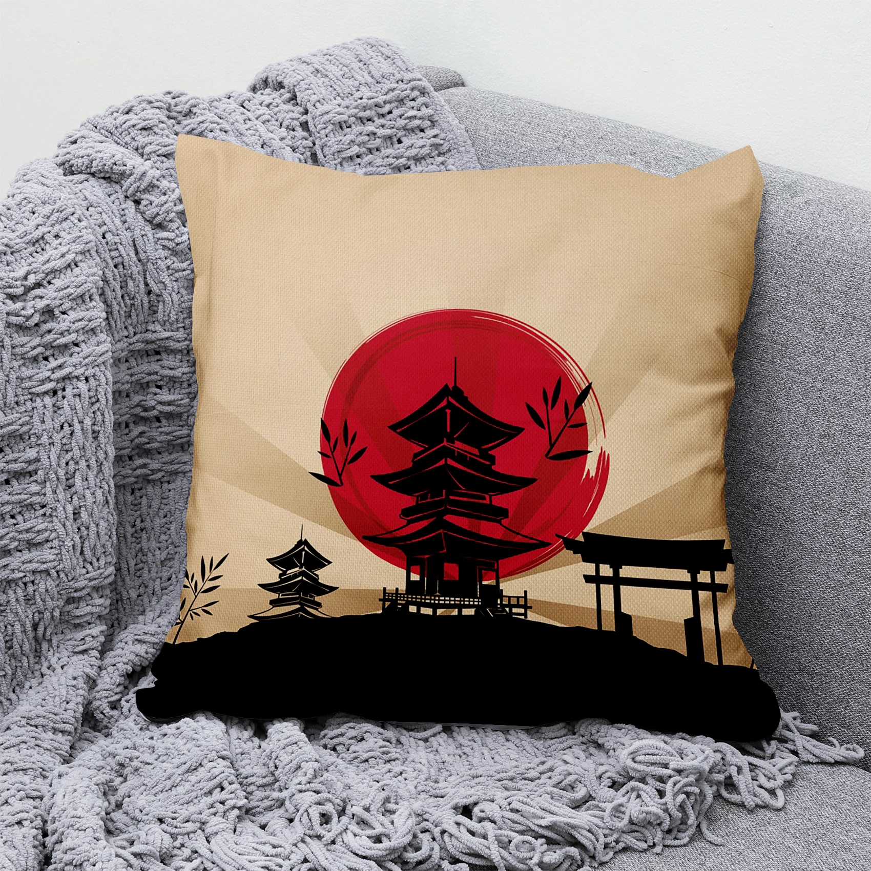 Japanese Architecture Pillowcase Cover Black Sofa Cushion Cover Home Decoration Polyester Decorative 45x45
Japanese Architecture Pillowcase Cover Black Sofa Cushion Cover Home Decoration Polyester Decorative 45x45