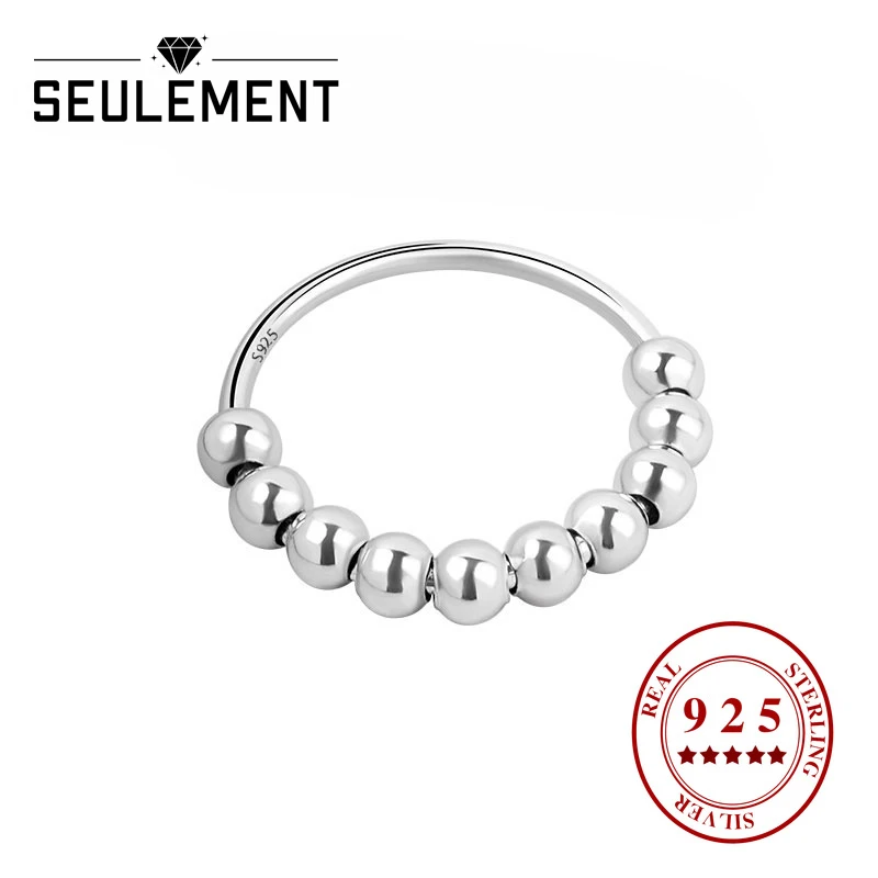 Seulement Sterling Silver 925 Ring for Women Healing Transfer Beads Movable Luxury Jewelry Engagement Ring 18K Gold Color Ring
Seulement Sterling Silver 925 Ring for Women Healing Transfer Beads Movable Luxury Jewelry Engagement Ring 18K Gold Color Ring