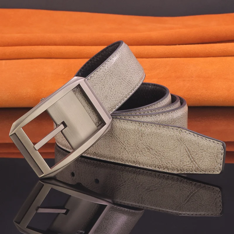 High Quality Grey Belt Men Classic Pin Buckle designer Cowskin Waist strap Casual genuine young boys ceinture homme
High Quality Grey Belt Men Classic Pin Buckle designer Cowskin Waist strap Casual genuine young boys ceinture homme