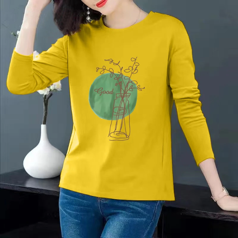 Crew neck Pullover Women Regular T-Shirt Other Long Sleeve Casual Floral Cotton All-Season All Seasons
Crew neck Pullover Women Regular T-Shirt Other Long Sleeve Casual Floral Cotton All-Season All Seasons
