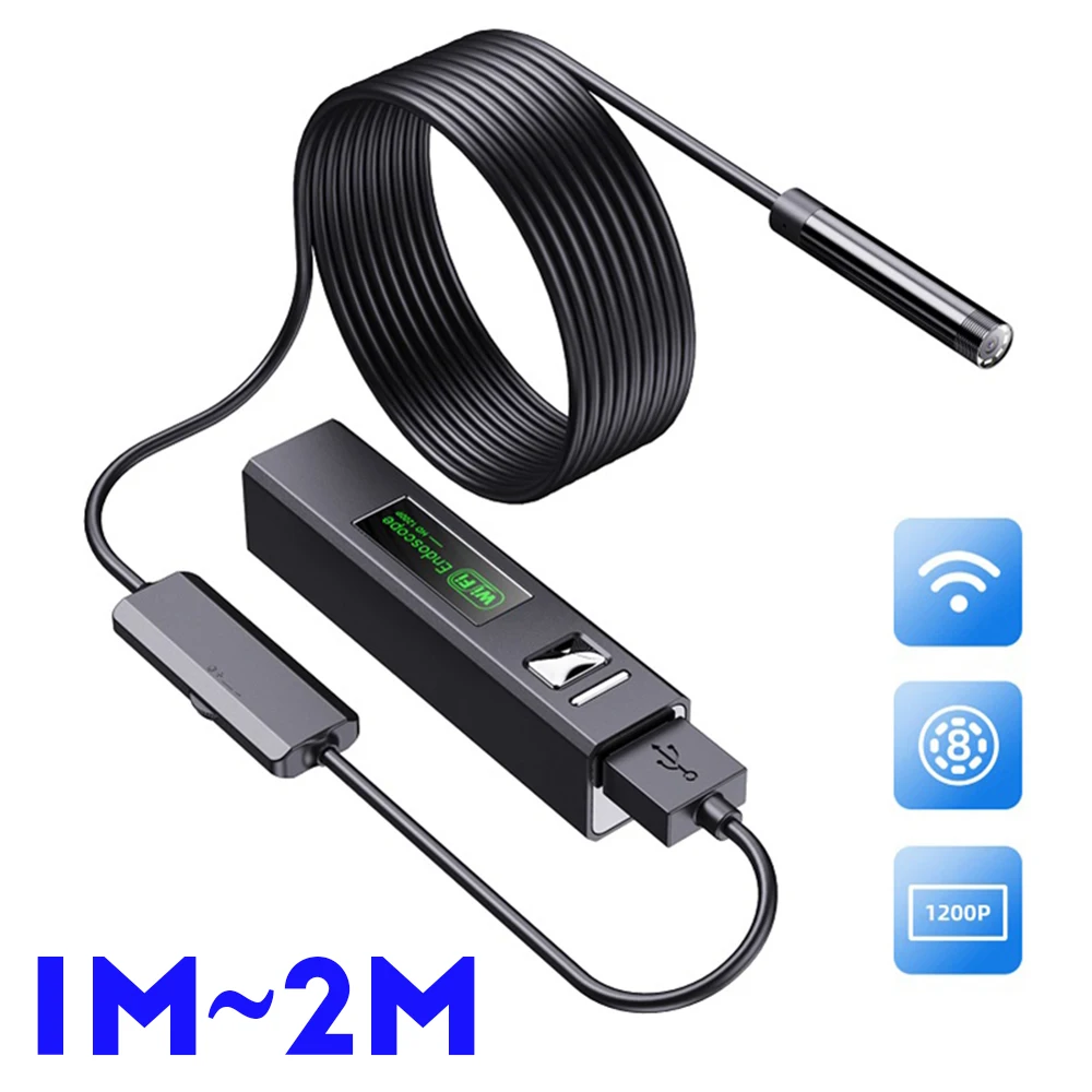 WiFi Endoscope 1200P Waterproof Mini Camera Inspection USB Borescope Snake HD 8mm Len Car Engine Drain Pip for Iphone Android PC
WiFi Endoscope 1200P Waterproof Mini Camera Inspection USB Borescope Snake HD 8mm Len Car Engine Drain Pip for Iphone Android PC