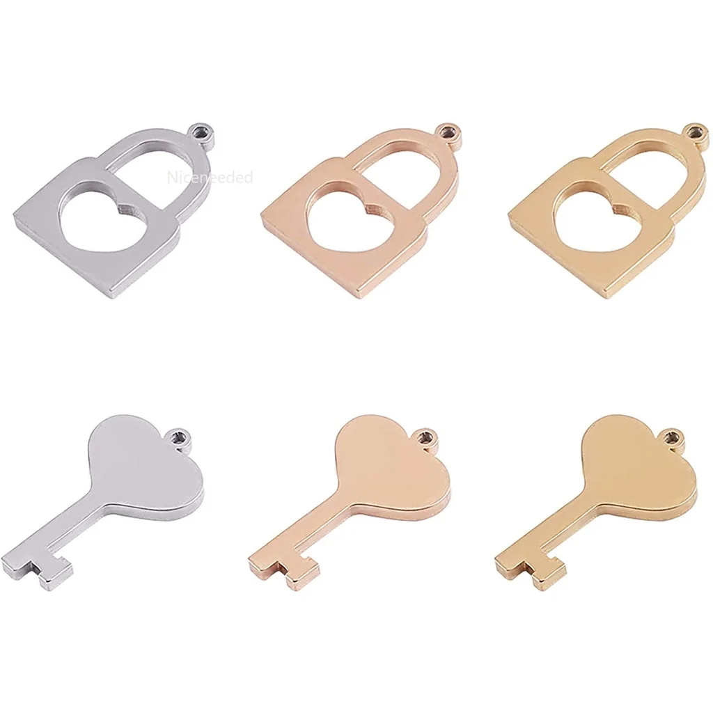 About 12pcs 3 Colors Key and Lock Hypoallergenic Charms Stainless Steel Pendant Polishing Pendant for DIY Jewelry Making
About 12pcs 3 Colors Key and Lock Hypoallergenic Charms Stainless Steel Pendant Polishing Pendant for DIY Jewelry Making